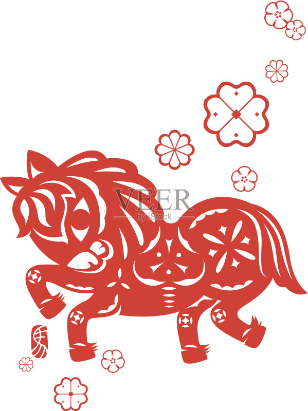 星座 花 中国文化 矢量 马 剪贴画 十二宫图